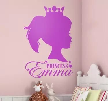 Personalizate prințesă autocolant portret copii - TenStickers