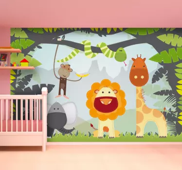 Pictură murală pentru copii din junglă - TenStickers