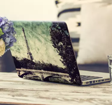 Piele vintage laptop - TenStickers