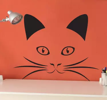 Pisica fata contur decal - TenStickers