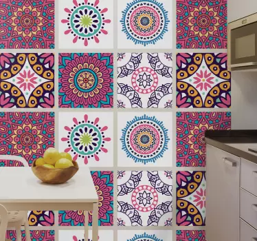 Plăci de mandala multicolore transfer de țigle - TenStickers