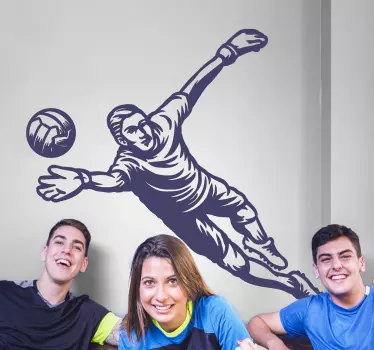 Portarul de fotbal oprind un autocolant de perete de fotbal - TenStickers