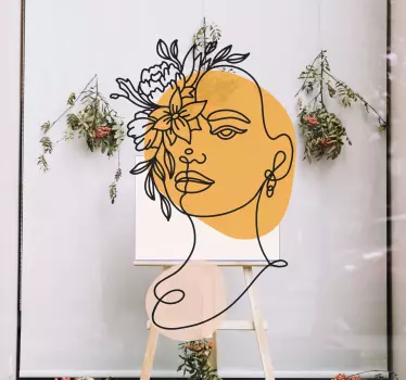 Portret minimalist al unei femei decalcomanie fereastră - TenStickers