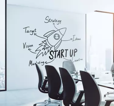 Autocolante post-it start-up-ul se referă la începutul unei aface - TenStickers