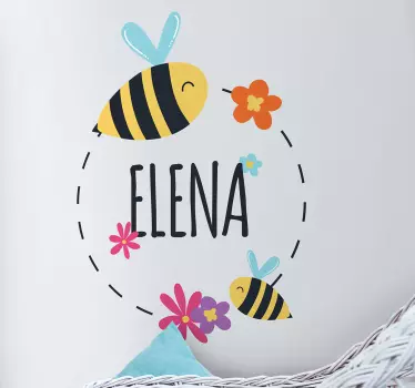 Primăvară nume personalizat ilustrare artă perete stikcer - TenStickers