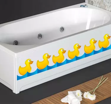 Rândul de autocolante de baie cu rațe galbene - TenStickers