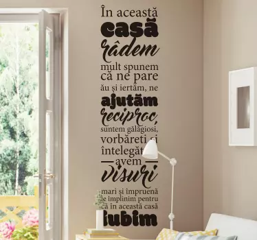 Autocolant text de reguli de casă - TenStickers