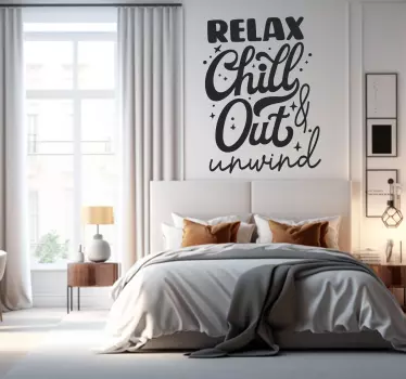 Relaxează-te și relaxează-te cu citare autocolant - TenStickers