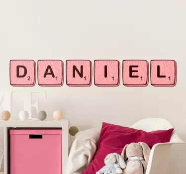 Roz scrabble personalizat cuvânt joc de masă perete decalcomanie - TenStickers