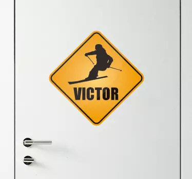 Schi cu nume de autocolant personalizabil - TenStickers