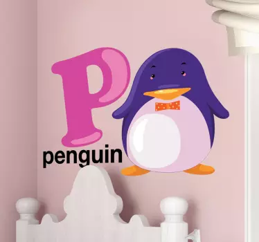 Scrisoarea "p" și pungi de perete pentru copii - TenStickers