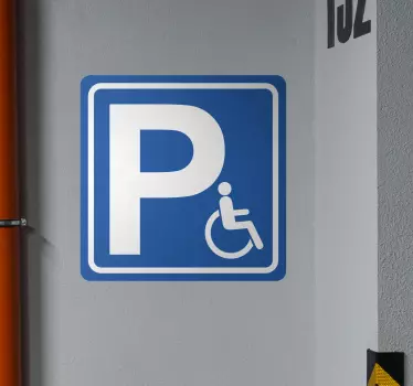 Semn de parcare pentru persoane cu dizabilități autocol de perete - TenStickers