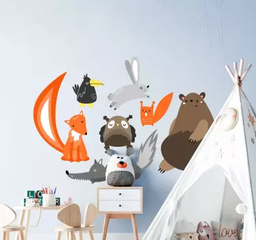 Set de autocolant de perete pentru animale nordice pentru copii - TenStickers