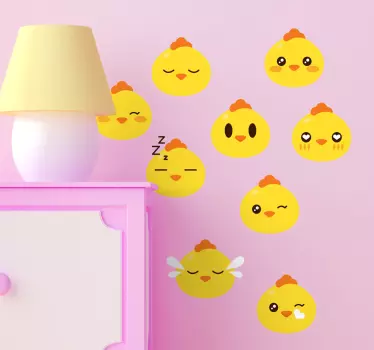 Set de autocolante de pui emoji de fermă - TenStickers