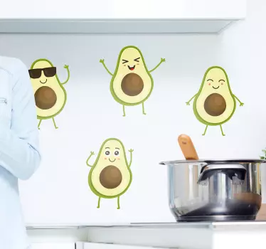 Set sticker amuzant de fructe avocado - TenStickers