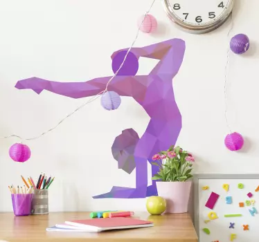 Sport origami gimnasta decalaj perete olimpic - TenStickers