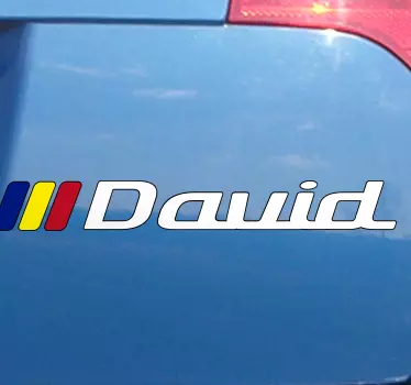 Steag romania dreptunghi nume personalizat autocolant auto - TenStickers
