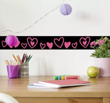 Sticker de graniță de inimi - TenStickers