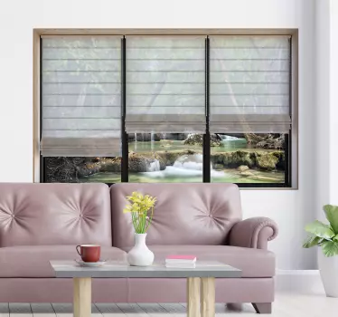 Sticker de perete efect de vedere peisaj living 3d - TenStickers