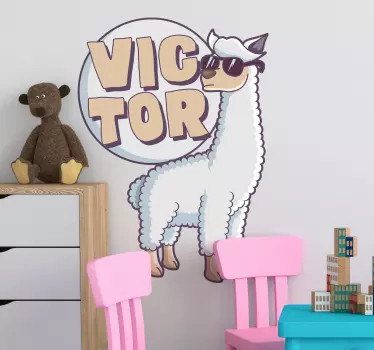 Sticker personalizabil pentru nume llama - TenStickers