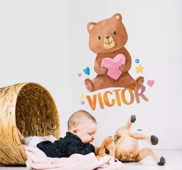 Sticker personalizat pentru ursulet - TenStickers