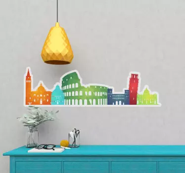 Stickere locuri orizontul orașului colorat - TenStickers