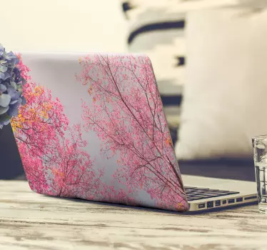 Stickere pentru laptop copaci roz - TenStickers