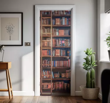 Autocolante uşi rafturi vechi de bibliotecă - TenStickers