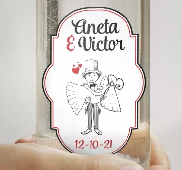 Sticla de nunta tally vinil decal de nunta - TenStickers
