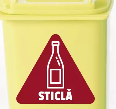 Sticlă de reciclare - autocolantă pentru coșul de gunoi - TenStickers