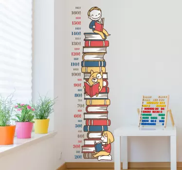 Stiva de autocolant diagrama înălțimii cărților - TenStickers