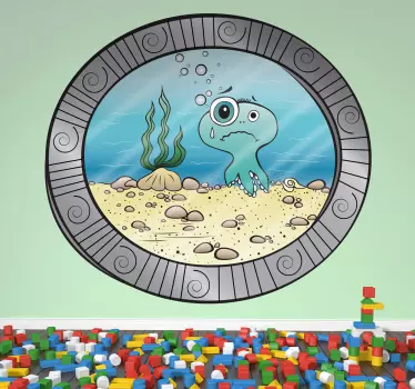 Sub autocolantul pentru copii cu porthola de mare - TenStickers