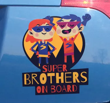 Super frate și soră bebeluș în autocolante pentru mașină - TenStickers