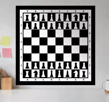 Tablă de șah joc de perete art decal - TenStickers