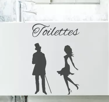 Toaletă siluete bărbat și femeie autocolant duș - TenStickers