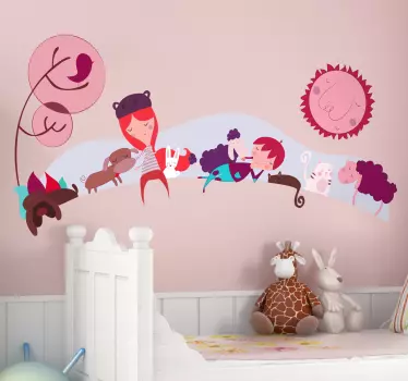 Tonuri de roz peisaj copii - TenStickers
