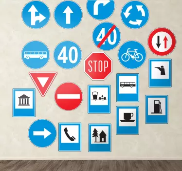 Trafic rutier semne de perete autocolante - TenStickers