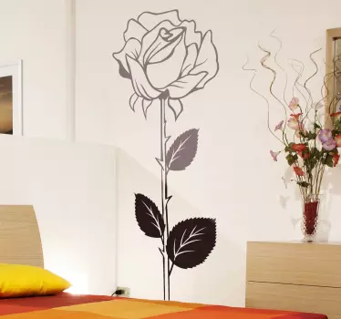 Trandafir ilustrare decal - TenStickers