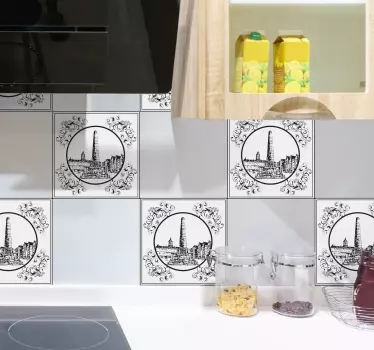 Transferul de țiglă pătrată baraj amsterdam - TenStickers