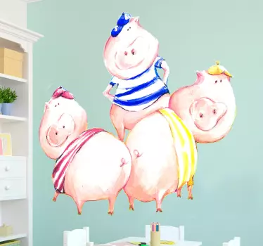 Trei autocolant de porci - TenStickers
