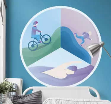 Triatlon sport decolteu de perete olimpic - TenStickers