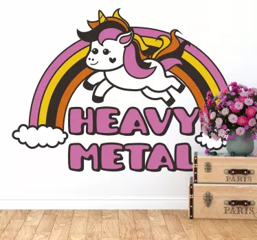 Unicorn autocolant de metal greu - TenStickers