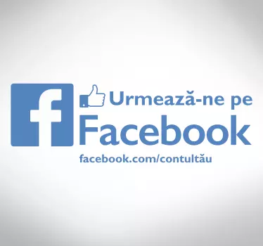 Urmați pe facebook pentru autocolant de afaceri fereastră - TenStickers