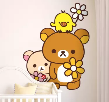Ursuleți de cămăși și prieteni de pui decal - TenStickers