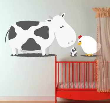 Vacă și carne de pui copii - TenStickers