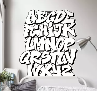 Vechi școală graffiti alfabet text decalcomanie de perete - TenStickers