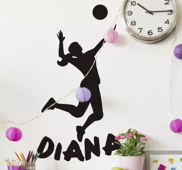 Volei jucător siluetă decor de perete - TenStickers