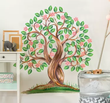 Watercolor decal perete copac - TenStickers