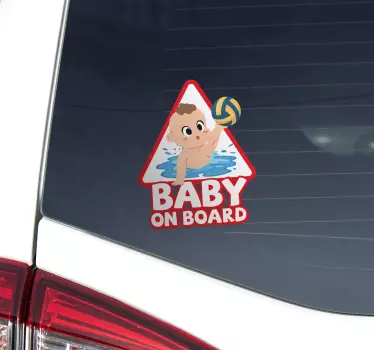 Waterpolo on board baby on board autocolant auto - TenStickers