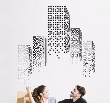 Zgârie-nori de iluminat efecte vizuale autocolant de perete - TenStickers